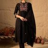 Dhiyona IE Women Ethnic Motifs Embroidered Thread Work Pure Cotton Kurta Set & Dupatta