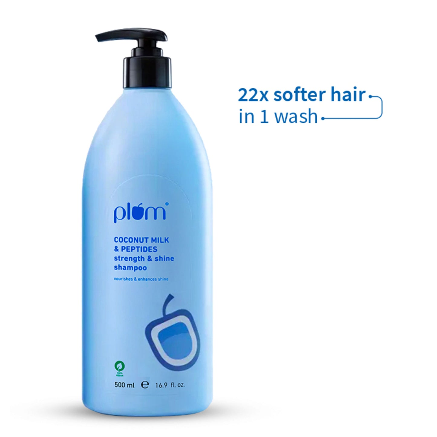 Plum Peptides Shampoo with Coconut Milk for Dry & Rough Hair 22x softer hair in 1 wash