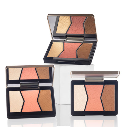 PAC Focus On Me Blush Contour Highlighter Palette - Fine Powder Formula, Seamless Blending - Medium