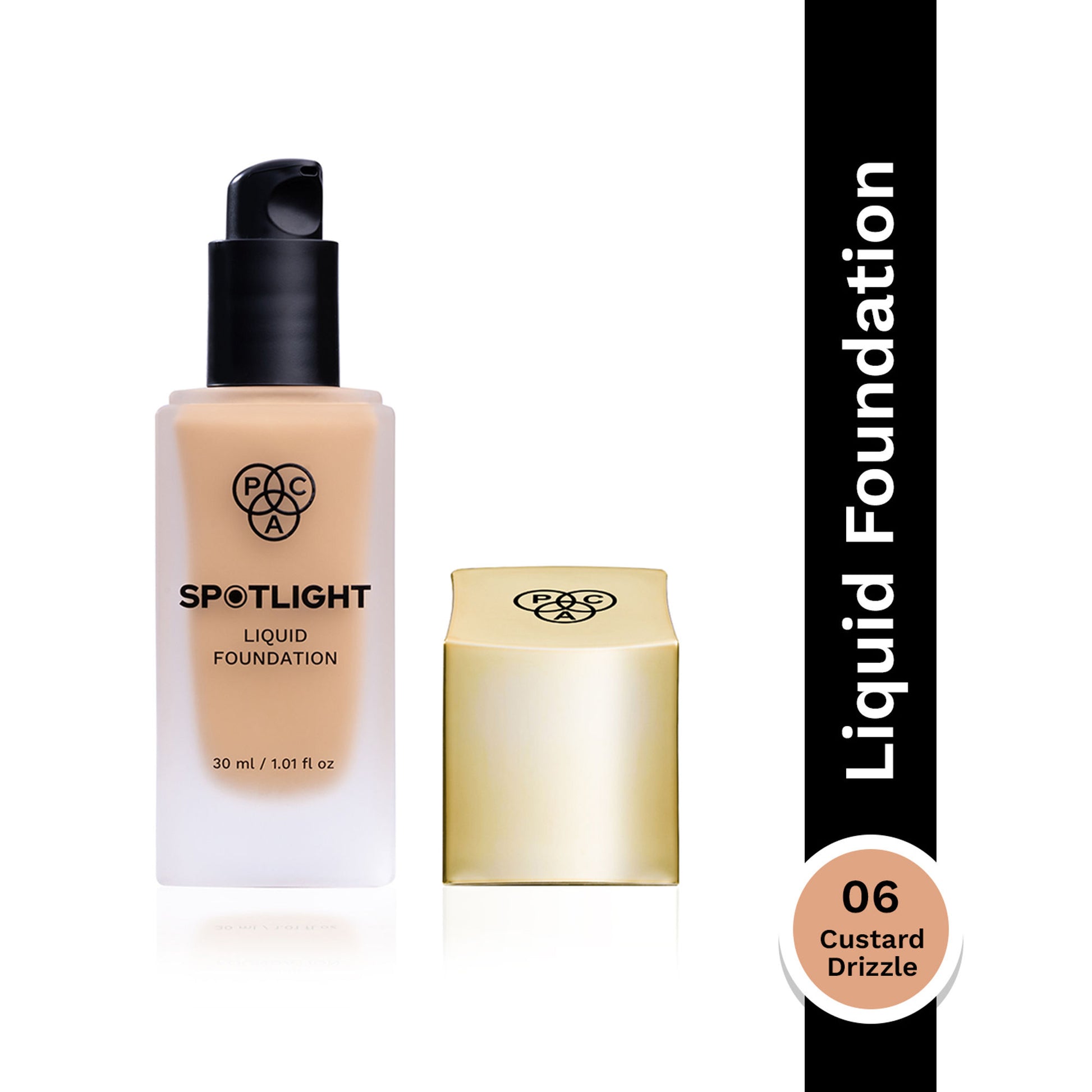 PAC Spotlight Liquid Foundation - Full Coverage Longlasting Waterproof Formula - 06 Custard Drizzle