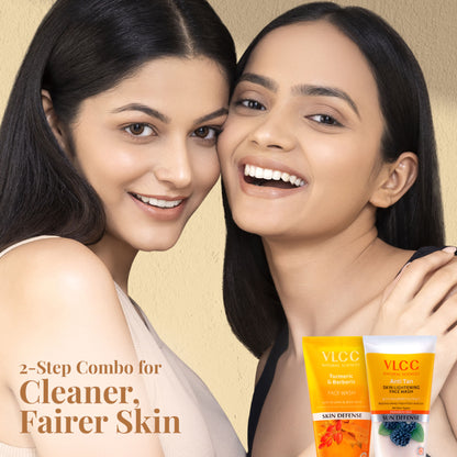 VLCC Turmeric Berberies Face Wash + Anti Tan Skin Lightening Face Wash - Buy One Get One Free