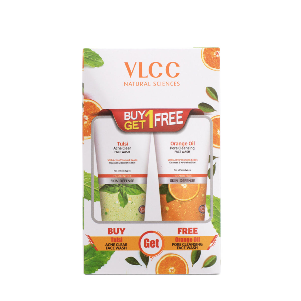 VLCC Tulsi Acne Clear Face Wash + Free Orange Oil Face Wash Buy1 Get1