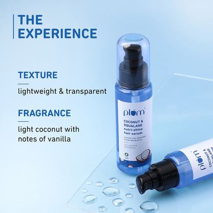 Plum Coconut & Squalane Nutri-Shine Hair Serum For Smooth- Shiny Hair