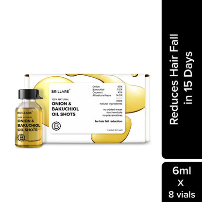 Brillare 40% Onion Oil shots for Hair Fall Reduction Visible Hair Fall Reduction in 15 Days