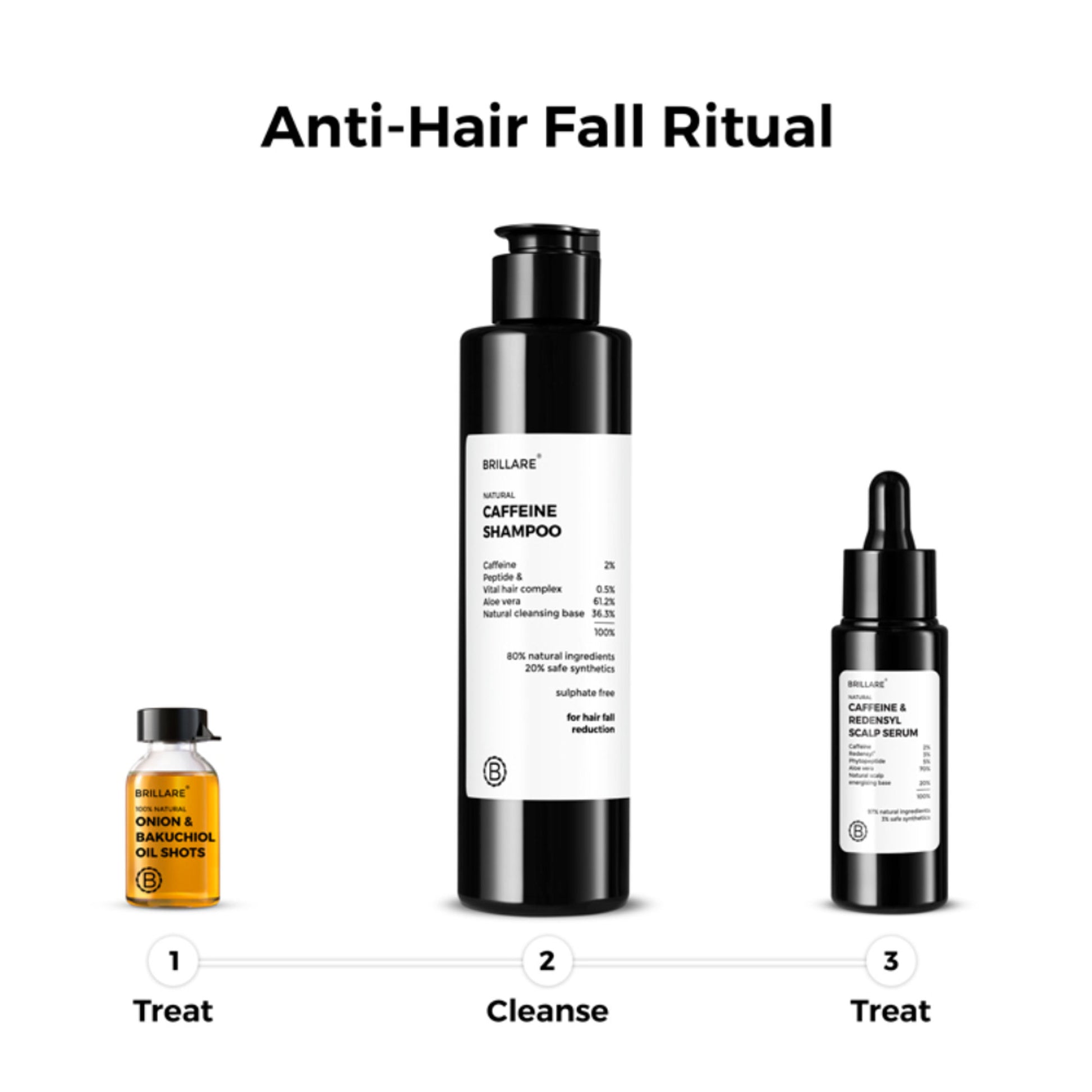 Brillare 40% Onion Oil shots for Hair Fall Reduction Visible Hair Fall Reduction in 15 Days