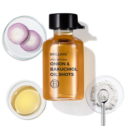 Brillare 40% Onion Oil shots for Hair Fall Reduction Visible Hair Fall Reduction in 15 Days