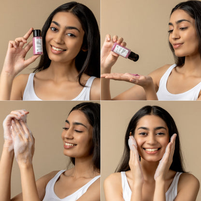 Brillare Rose Powder Face Wash for Younger Looking Skin With Sandalwood & Coconut
