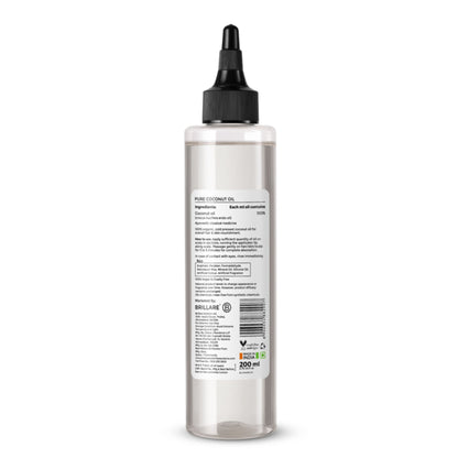 Brillare 100% Organic Pure Cold-Pressed Coconut Oil for Moisturizer, Repair & Anti-Frizz Hair