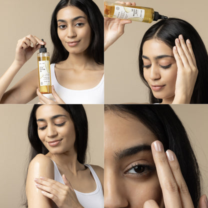 Brillare 100% Pure Cold-Pressed Castor Oil for Hair & Skin Strengthens Hair Roots Moisturizes Skin