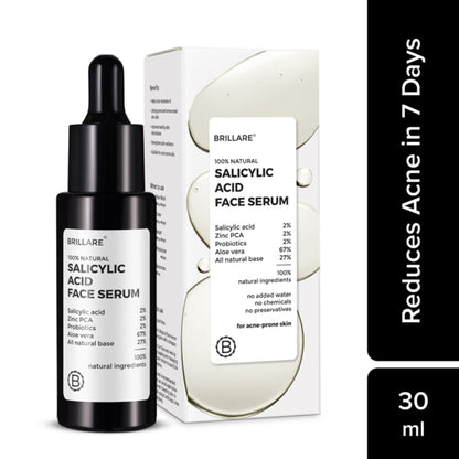 Brillare 2% Salicylic Acid Face Serum for Acne & Dark Spots Visible Acne Reduction in 7 Days