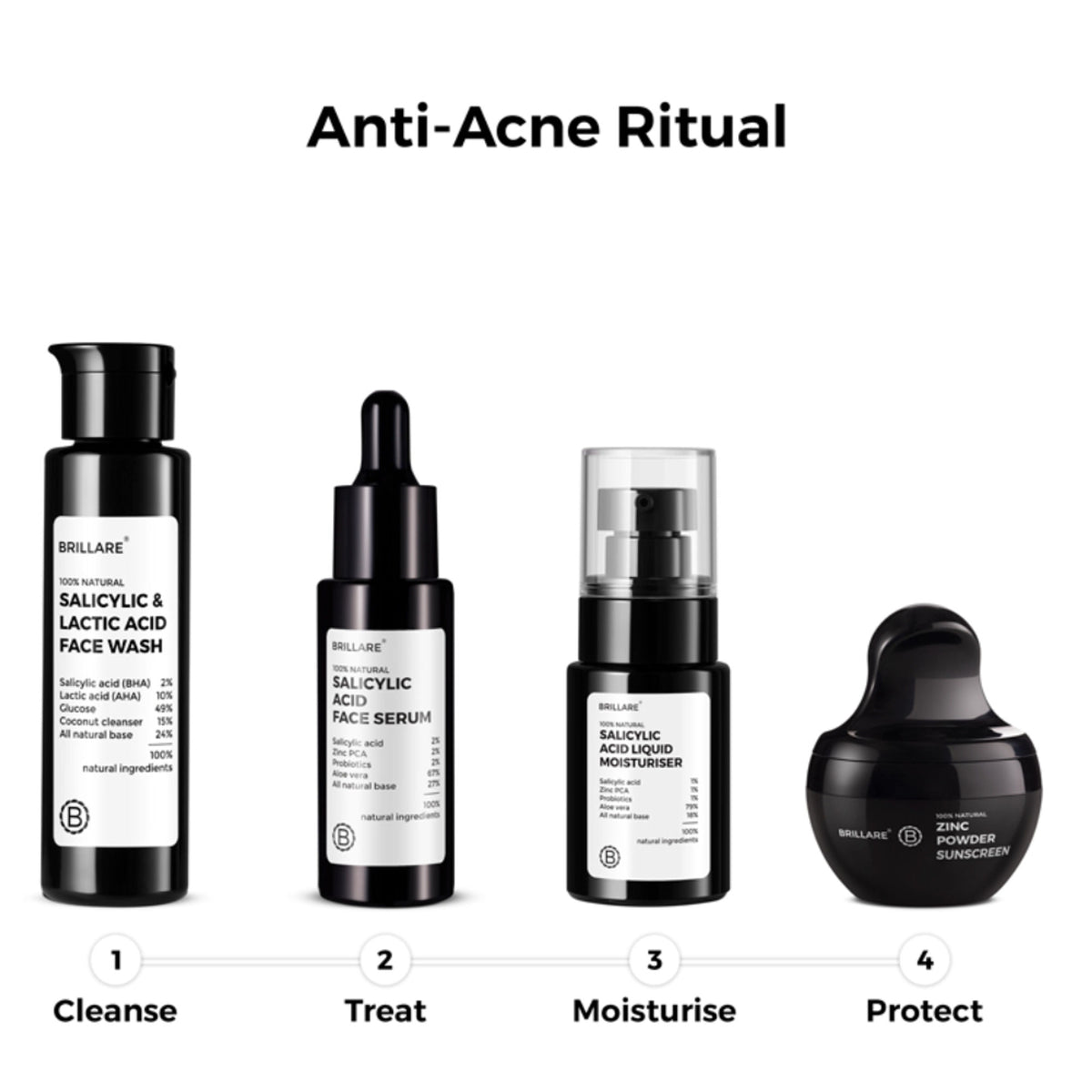 Brillare 2% Salicylic Acid Face Serum for Acne & Dark Spots Visible Acne Reduction in 7 Days