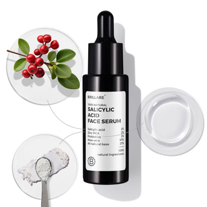 Brillare 2% Salicylic Acid Face Serum for Acne & Dark Spots Visible Acne Reduction in 7 Days