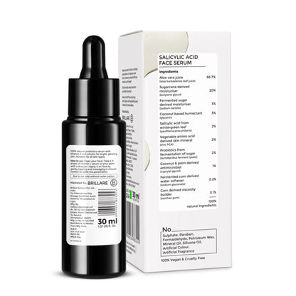 Brillare 2% Salicylic Acid Face Serum for Acne & Dark Spots Visible Acne Reduction in 7 Days