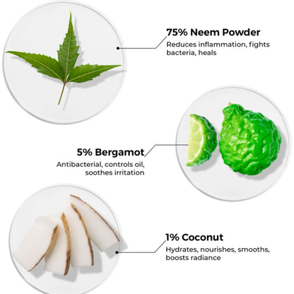 Brillare Neem Powder Face Wash Fights Acne, & Pimples 100% Natural Face Wash for men and women