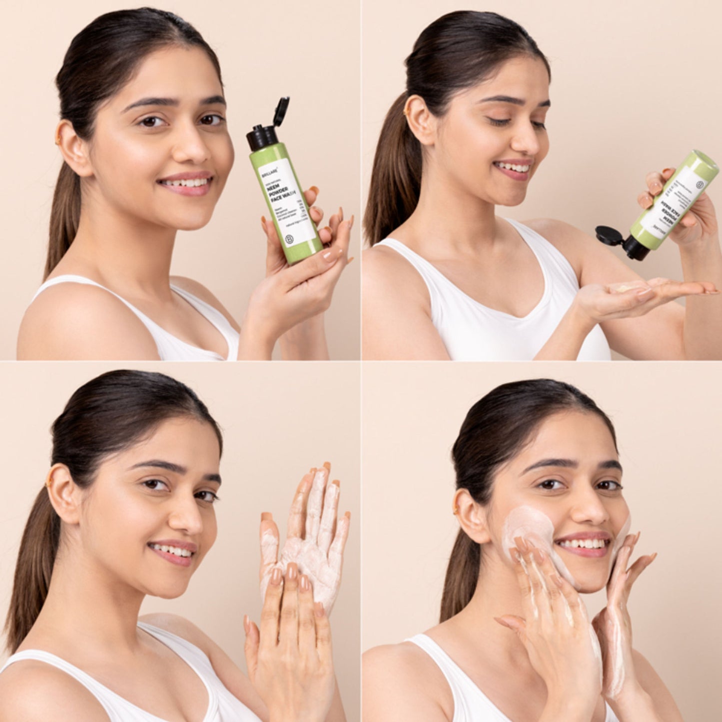 Brillare Neem Powder Face Wash Fights Acne, & Pimples 100% Natural Face Wash for men and women