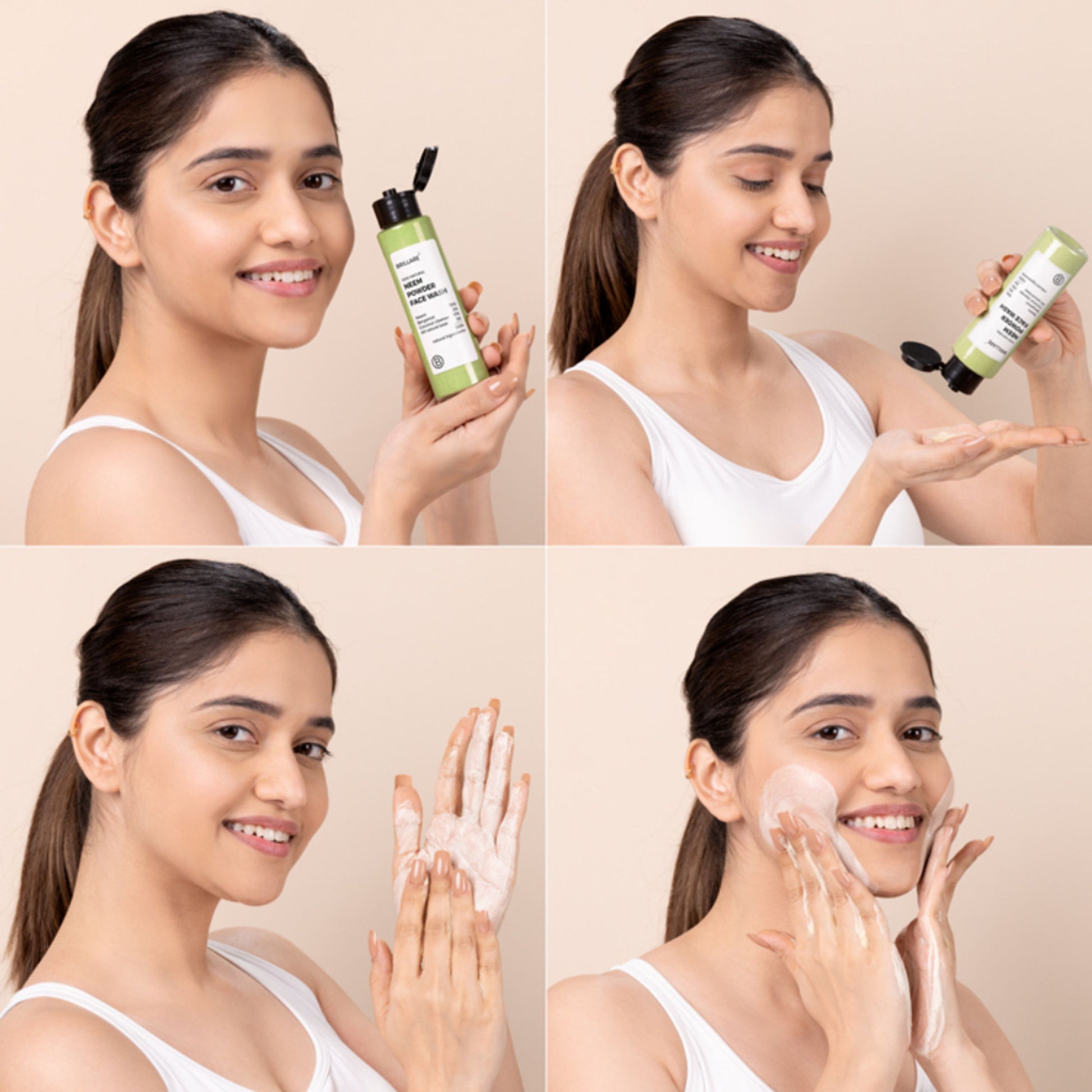 Brillare Neem Powder Face Wash Fights Acne, & Pimples 100% Natural Face Wash for men and women