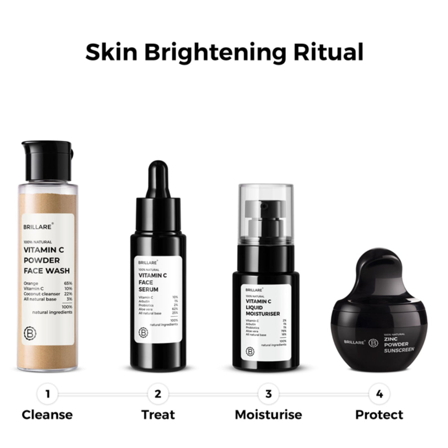 Brillare Vitamin C Powder Face Wash for Glowing, Bright Looking Skin