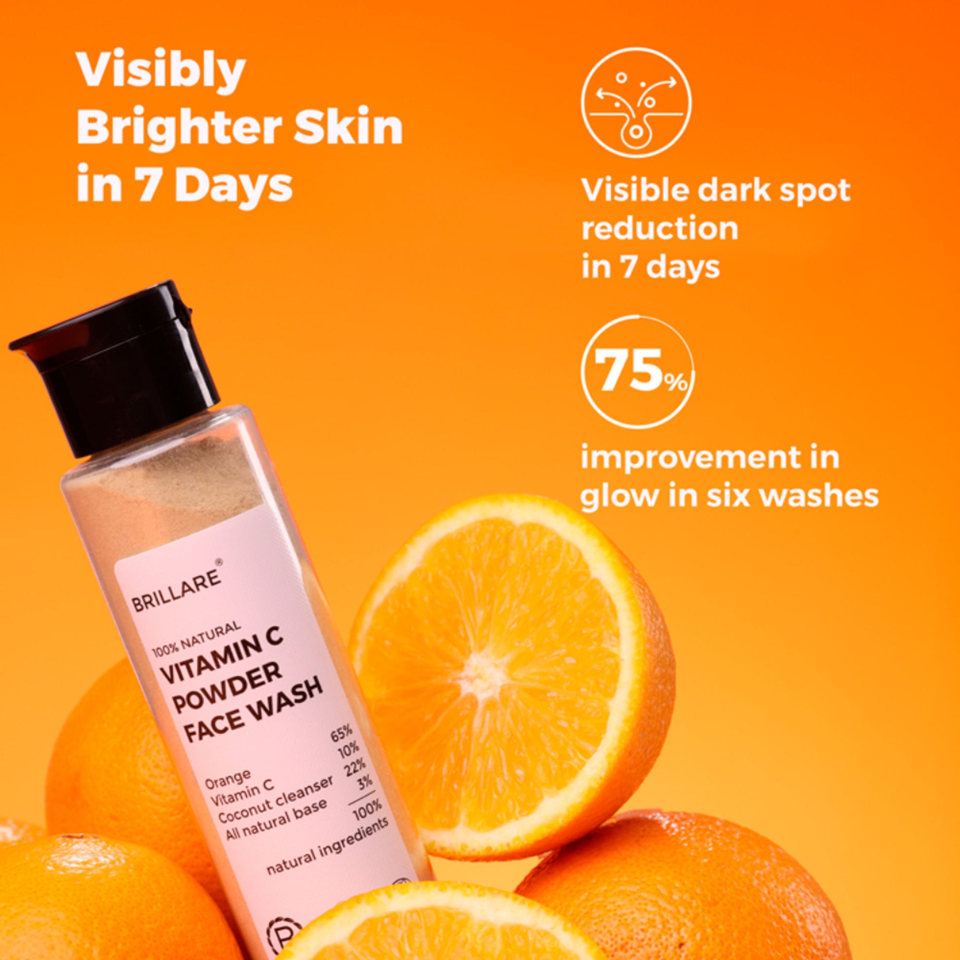 Brillare Vitamin C Powder Face Wash for Glowing, Bright Looking Skin