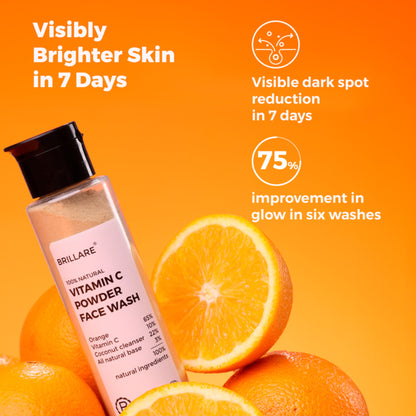 Brillare Vitamin C Powder Face Wash for Glowing, Bright Looking Skin