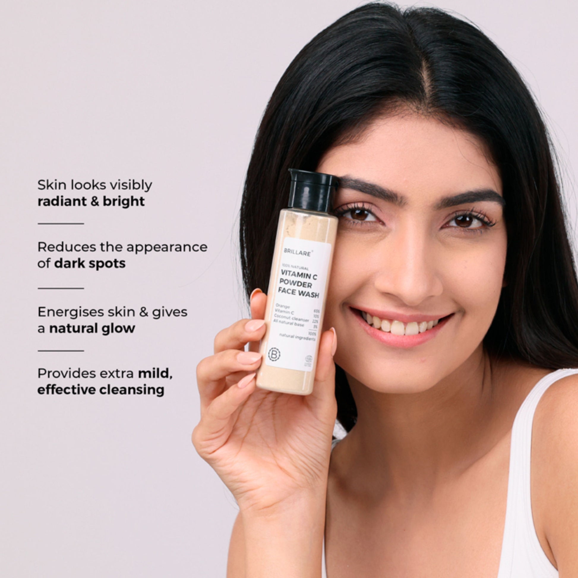 Brillare Vitamin C Powder Face Wash for Glowing, Bright Looking Skin