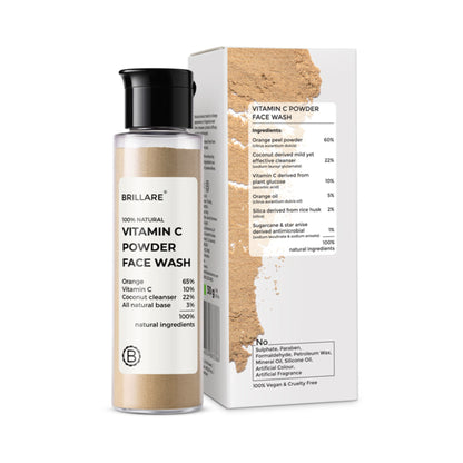 Brillare Vitamin C Powder Face Wash for Glowing, Bright Looking Skin