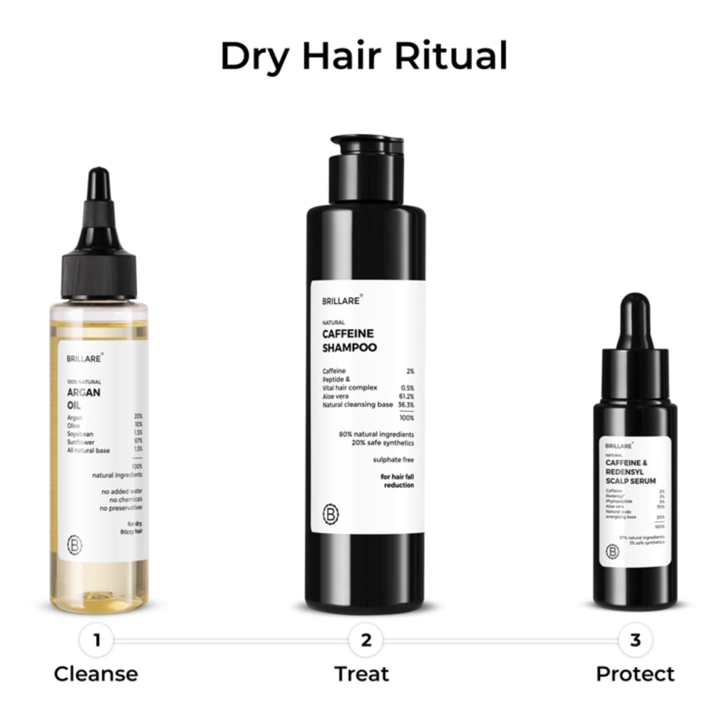 Brillare 20% Argan Oil for Dry, Frizzy Hair with 10% Olive Oil for Frizz Control & Manageable Hair