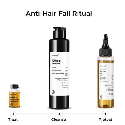 Brillare 20% Onion Hair Oil for Hair Fall Reduction Visible Hair Fall Reduction in 15 Days