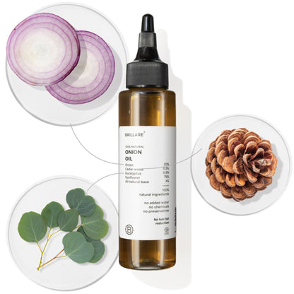 Brillare 20% Onion Hair Oil for Hair Fall Reduction Visible Hair Fall Reduction in 15 Days