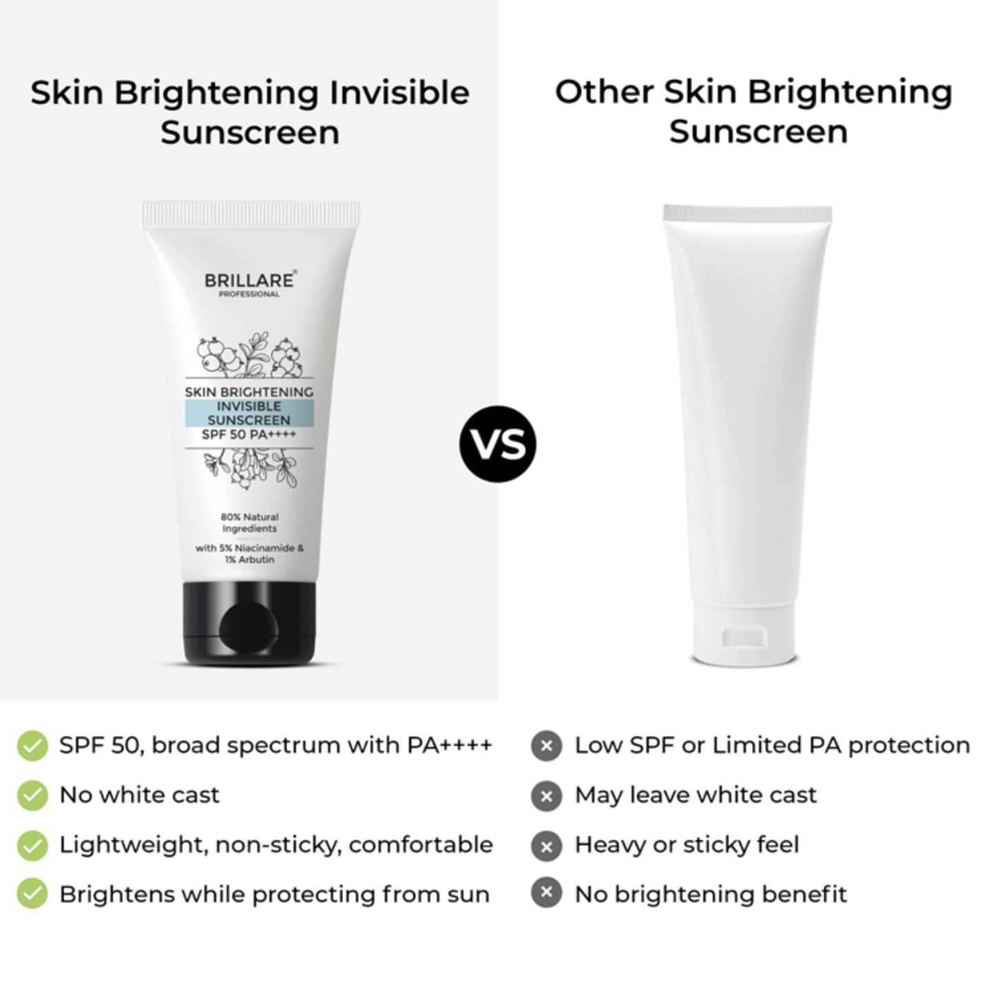 Brillare Skin Brightening Sunscreen SPF 50 With Niacinamide