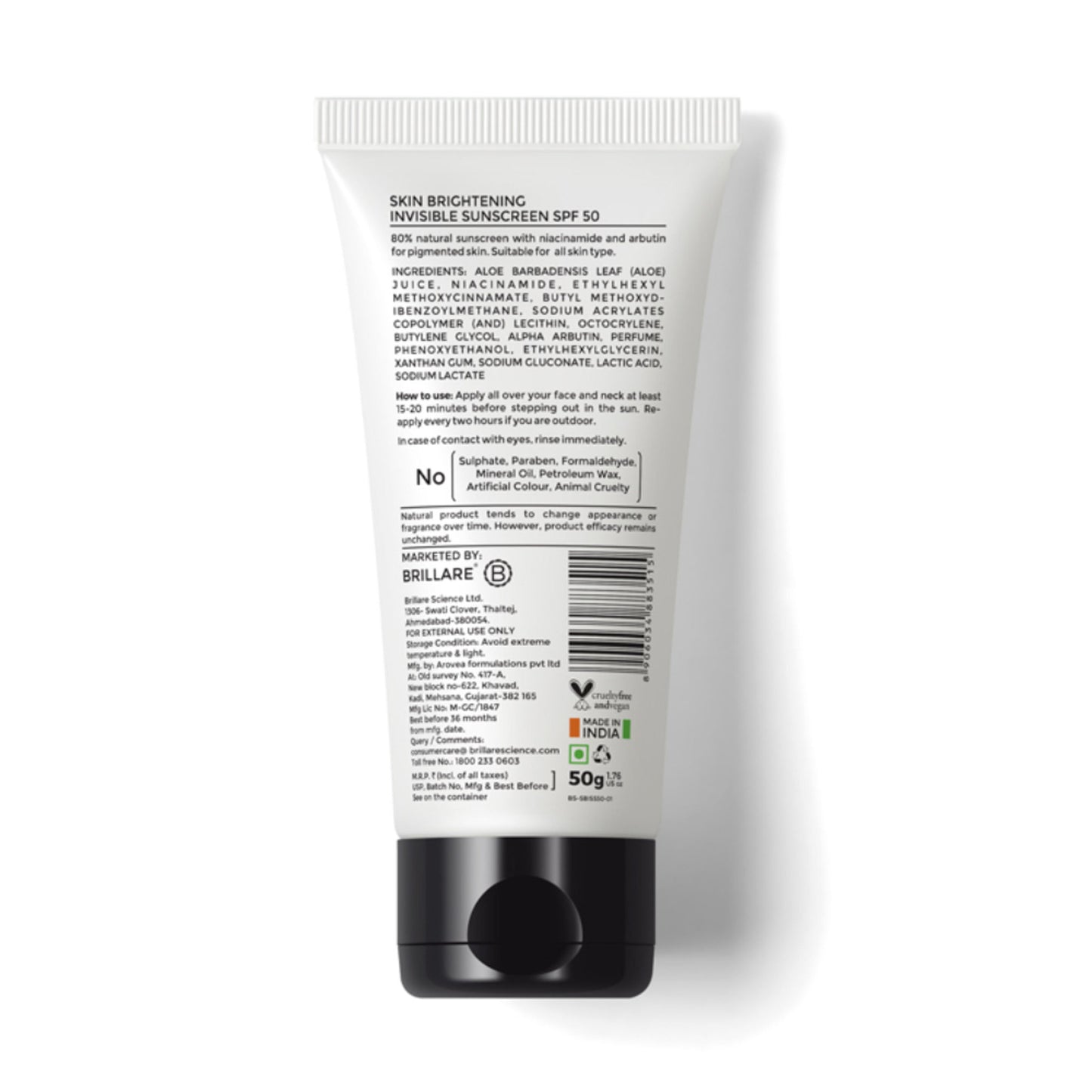 Brillare Skin Brightening Sunscreen SPF 50 With Niacinamide