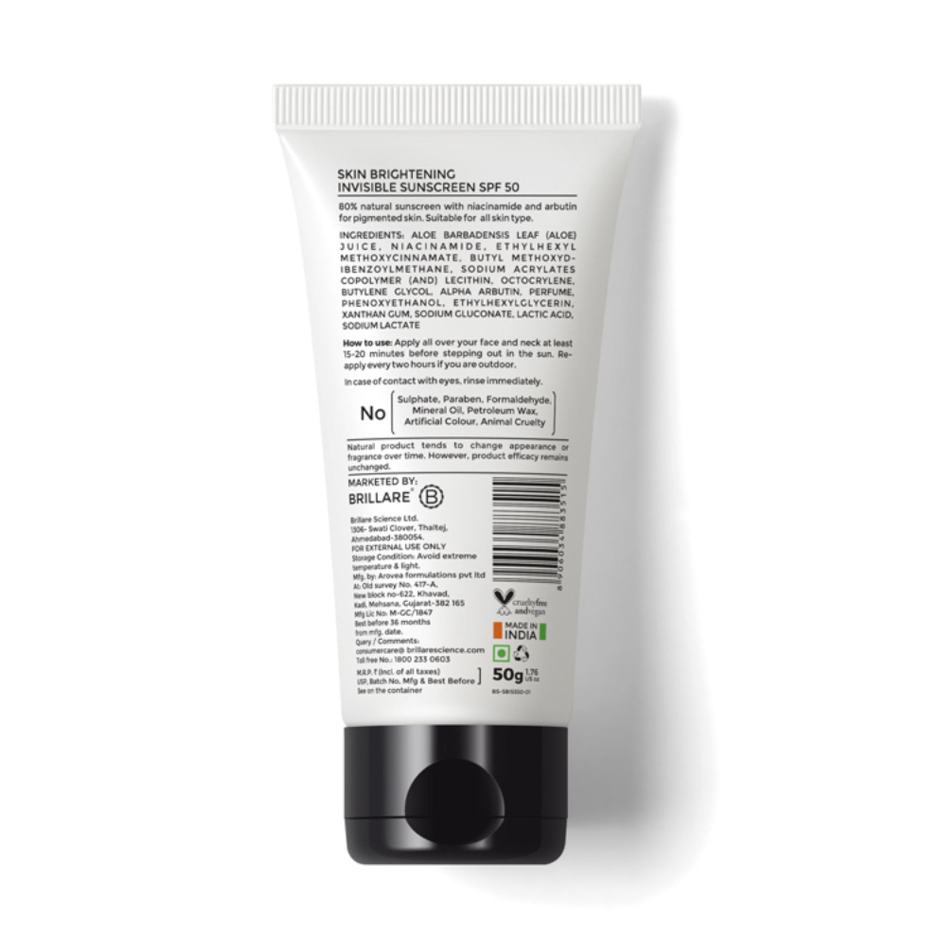 Brillare Skin Brightening Sunscreen SPF 50 With Niacinamide
