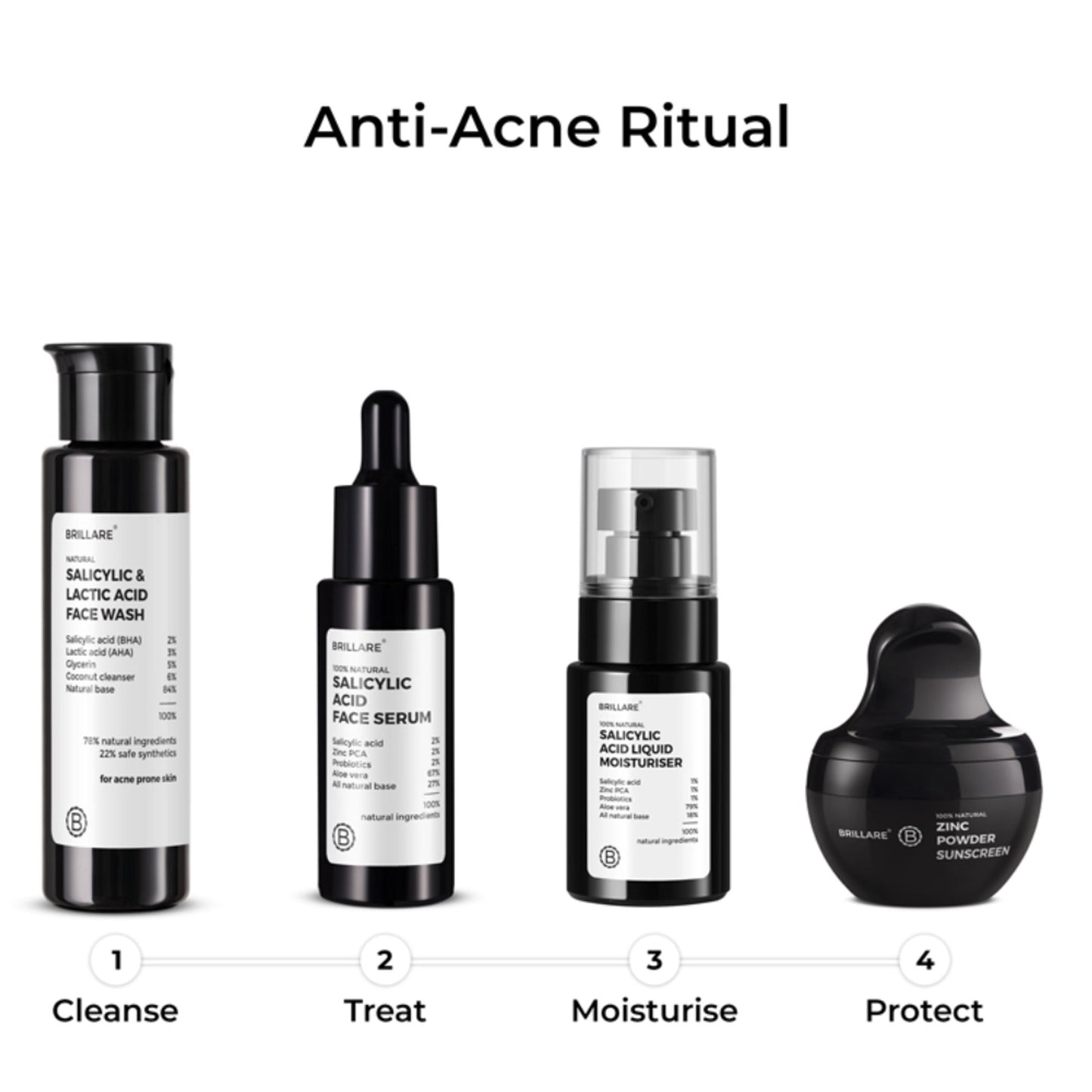 Brillare 2% Salicylic Acid Face Wash for Oily Skin Deep Cleansing, Oil Control & Acne Care