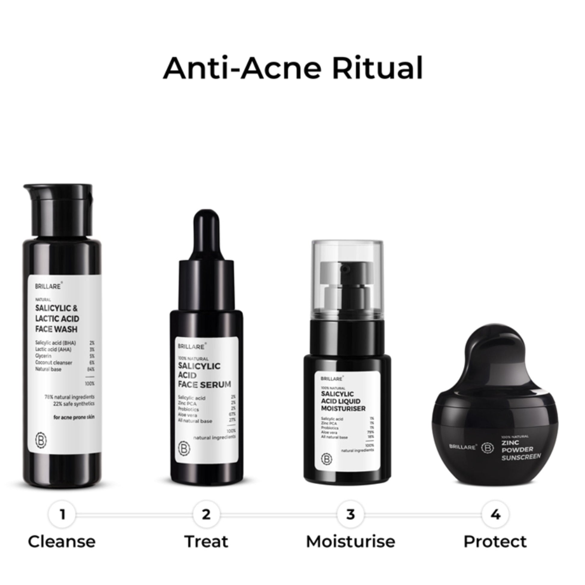 Brillare 2% Salicylic Acid Face Wash for Oily Skin Deep Cleansing, Oil Control & Acne Care