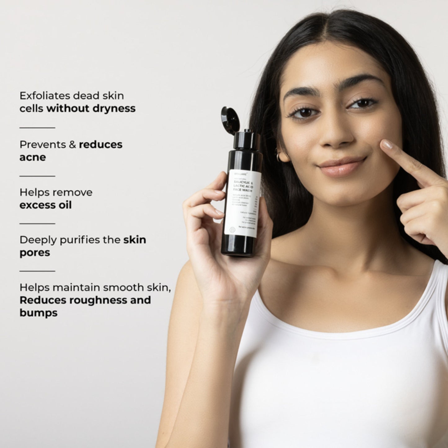 Brillare 2% Salicylic Acid Face Wash for Oily Skin Deep Cleansing, Oil Control & Acne Care
