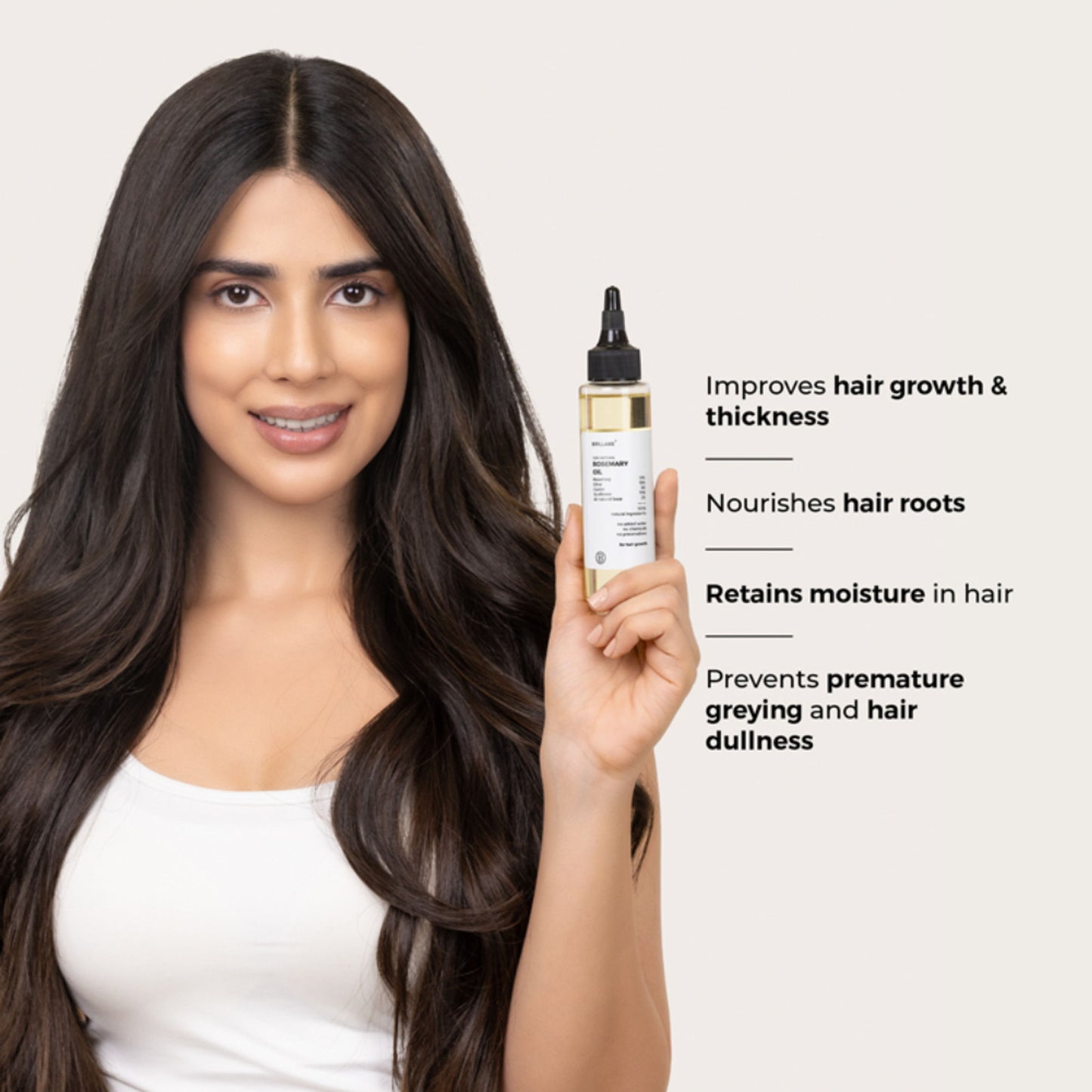 Brillare 10% Rosemary Hair Oil for Hair Growth Reduces Hair Fall & Strengthens Hair