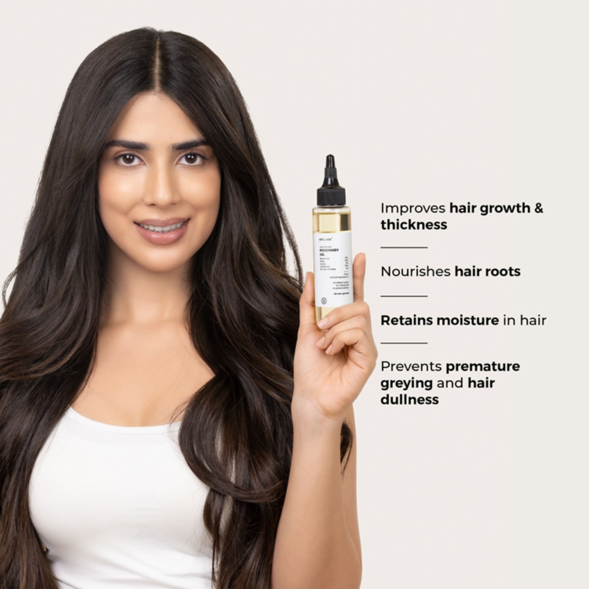 Brillare 10% Rosemary Hair Oil for Hair Growth Reduces Hair Fall & Strengthens Hair
