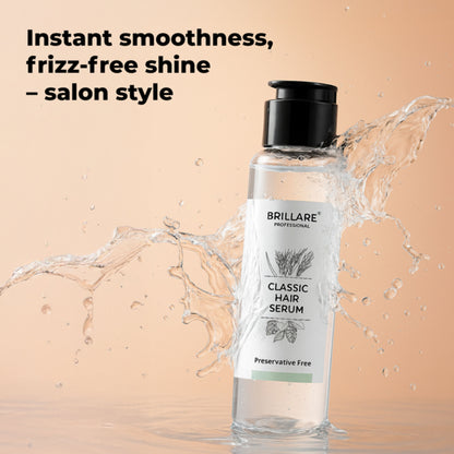 Brillare Classic Hair Serum with Grape Seed & Wheat Germ Oil for Smooth, Shiny Hair