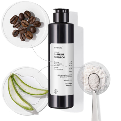 Brillare Caffeine Anti-Hair Fall Shampoo Boost Hair Growth with Caffeine & Peptides