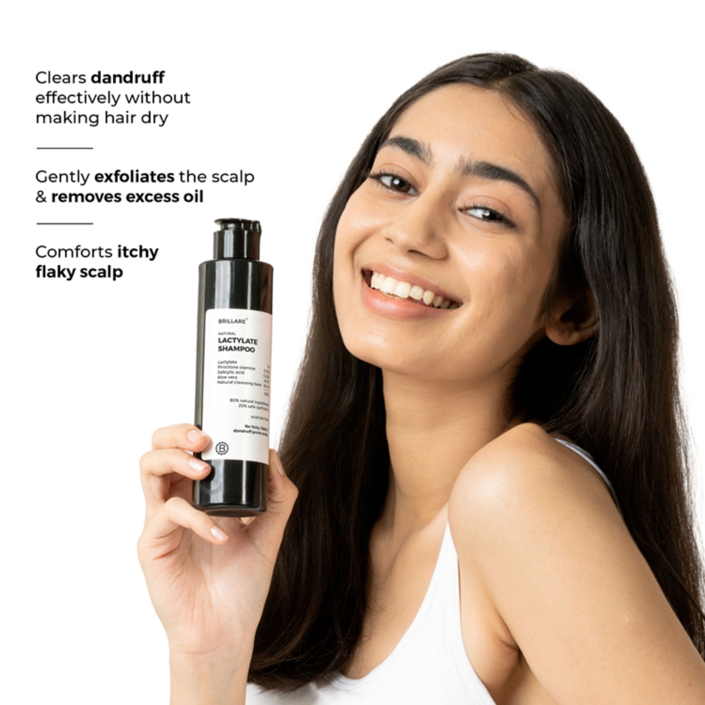 Brillare Lactylate Anti-Dandruff Shampoo Soothes Itchy Scalp & Reduces Dandruff