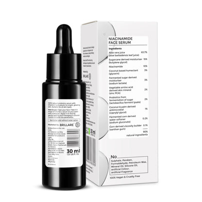 Brillare 10% Niacinamide Face Serum for Oily & Acne Prone Skin Reduces Dark Spots & Open Pores