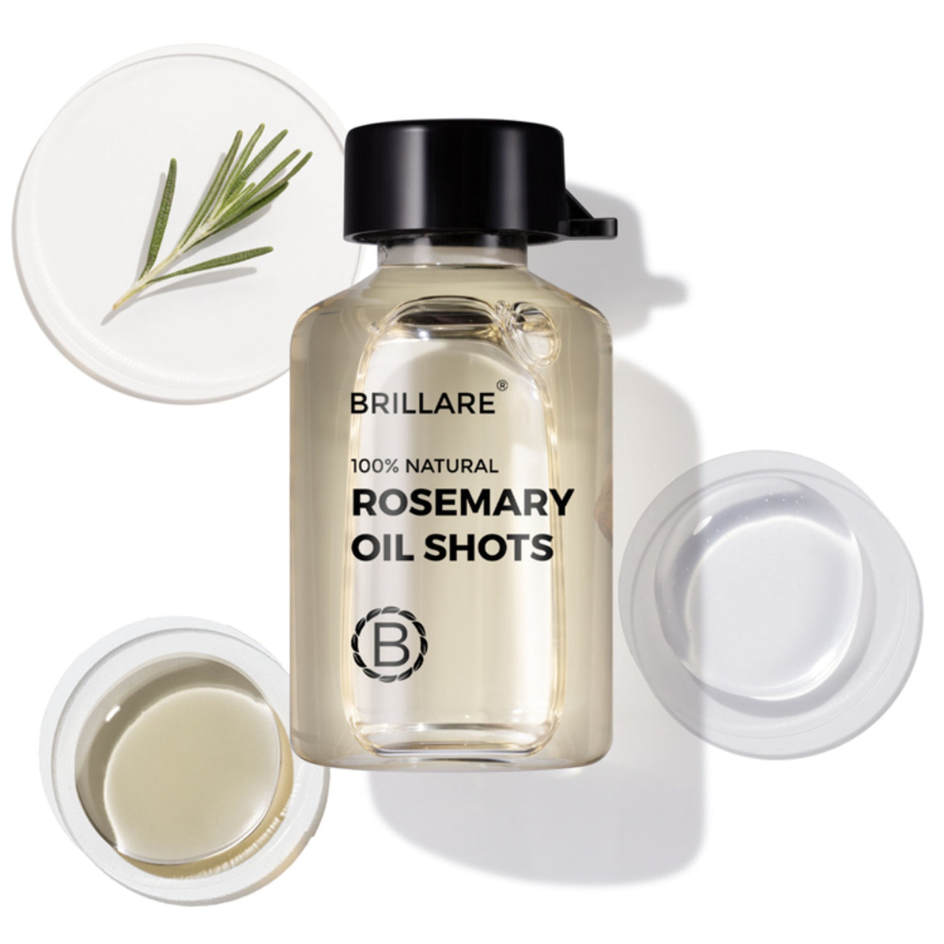 Brillare 20% Rosemary Oil Shots with 10% Olive Oil | Reduces Hair Fall & Boosts Growth in 4 Weeks