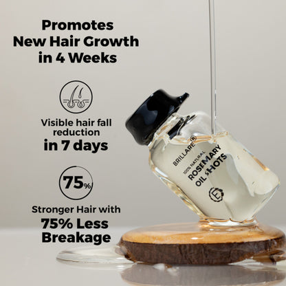 Brillare 20% Rosemary Oil Shots with 10% Olive Oil | Reduces Hair Fall & Boosts Growth in 4 Weeks