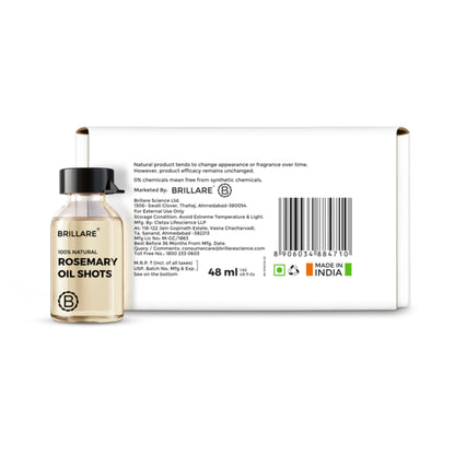 Brillare 20% Rosemary Oil Shots with 10% Olive Oil | Reduces Hair Fall & Boosts Growth in 4 Weeks