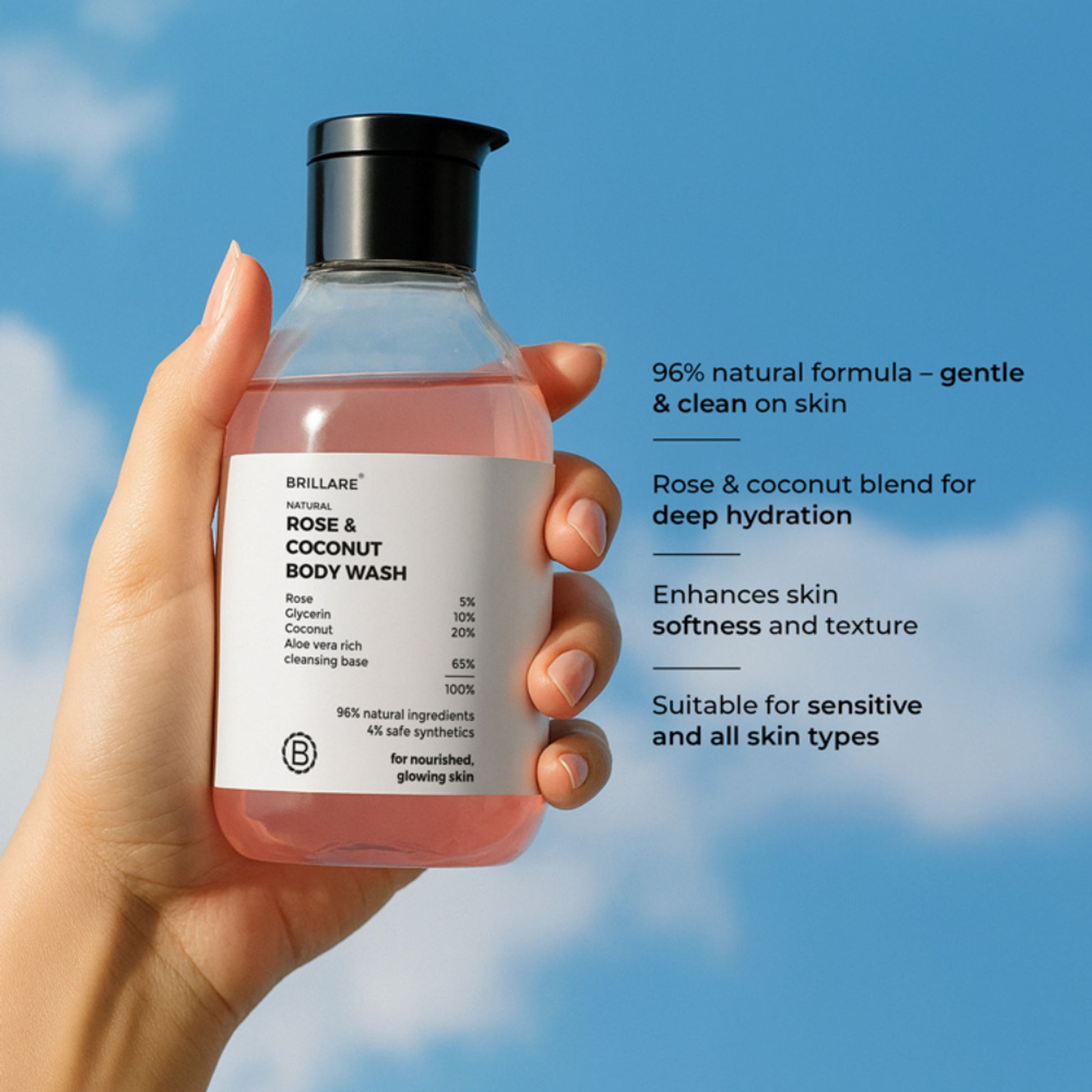 Brillare Rose & Coconut Body Wash