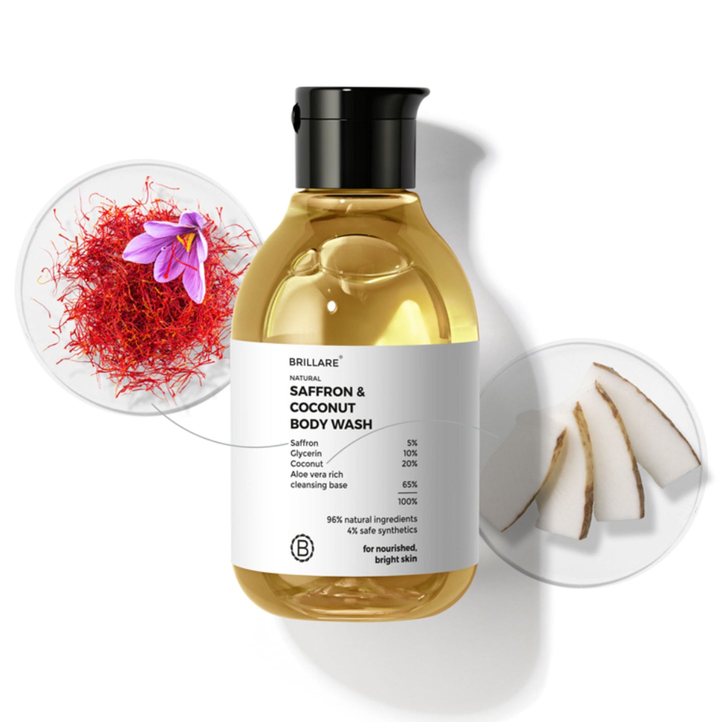 Brillare Saffron & Coconut Body Wash