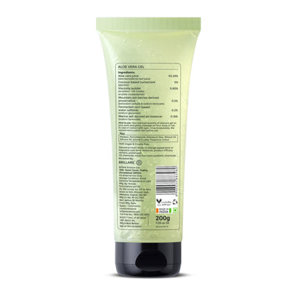 Brillare Natural Aloe Vera Gel for Skin & Hair Hydrates & Smoothens Pure Aloe Vera Gel