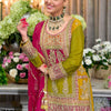 Dhiyona IE Floral Embroidered Sequinned Chinon Straight Kurta With Palazzos & Dupatta