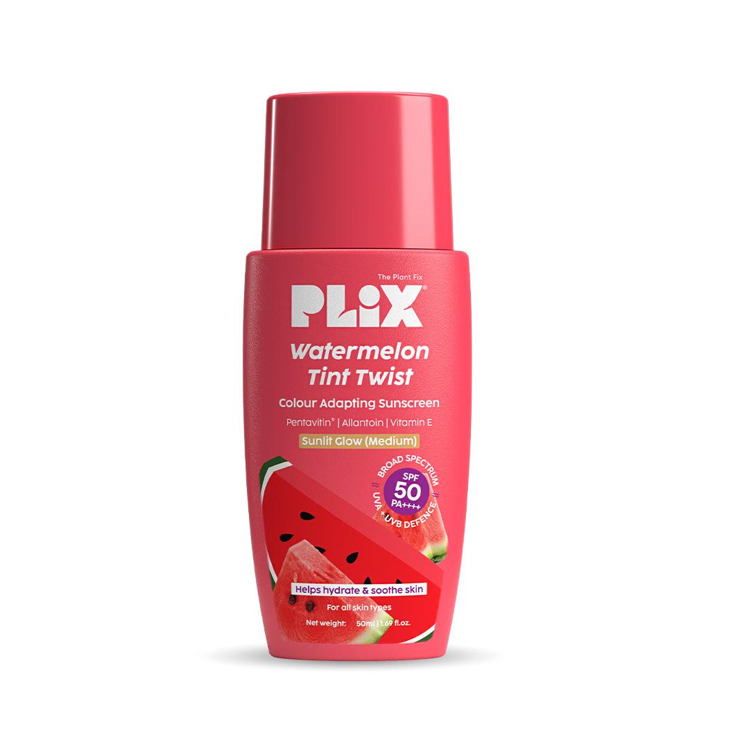 PLIX The Plant Fix Watermelon Tint Twist Color-Adapting Sunscreen For Light Coverage & Instant Glow