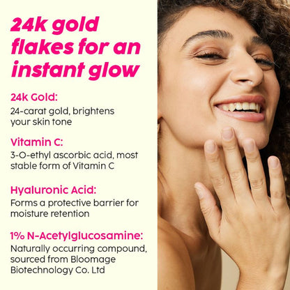 Plix 24k Guava Gold Lightweight Face Serum With Vitamin C & Hyaluronic Acid, Primer For Glowing Skin
