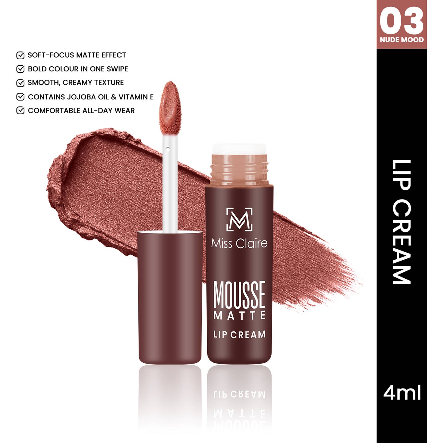 Miss Claire Mousse Matte Lip Cream - 03 Nude Mood